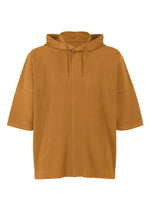 A product shot of the HOMME PLISSÉ ISSEY MIYAKE MONTHLY COLORS : JUNE top in venice boat brown.