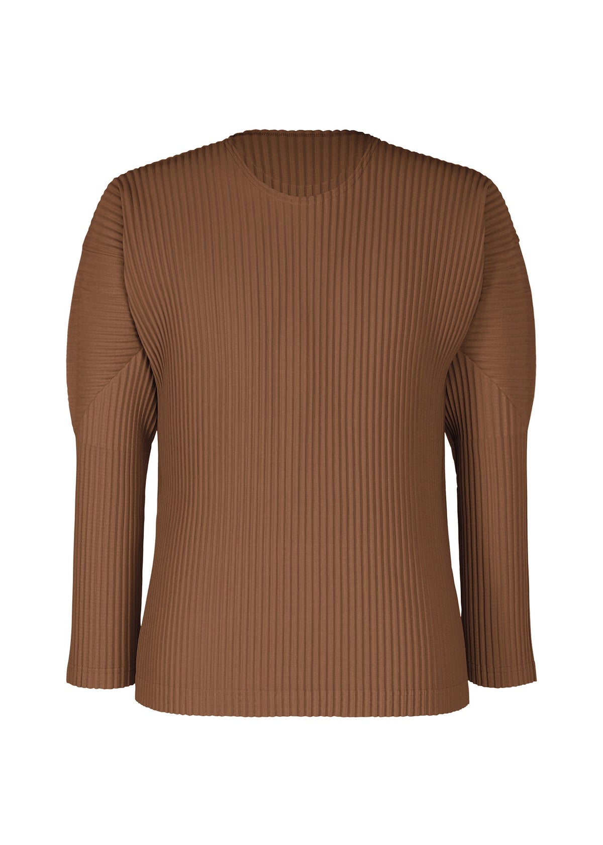 A product shot of the HOMME PLISSÉ ISSEY MIYAKE COLOR PLEATS 2 top in anchor brown (48).