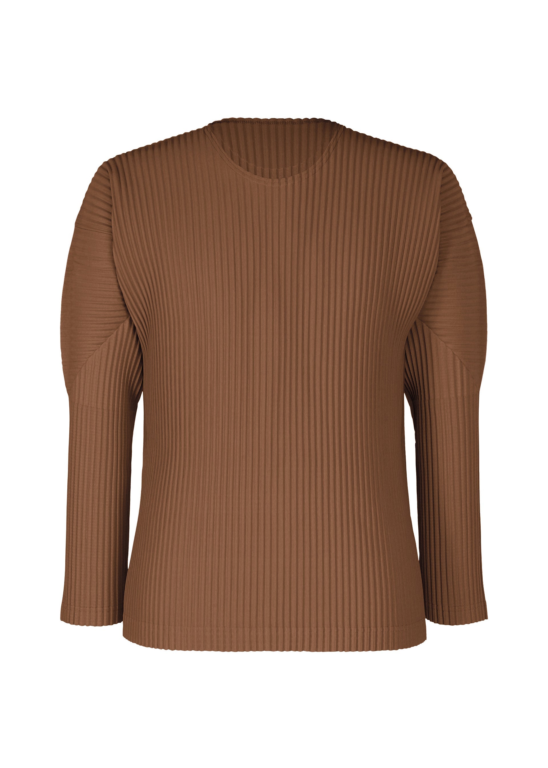 A product shot of the HOMME PLISSÉ ISSEY MIYAKE COLOR PLEATS 2 top in anchor brown (48).