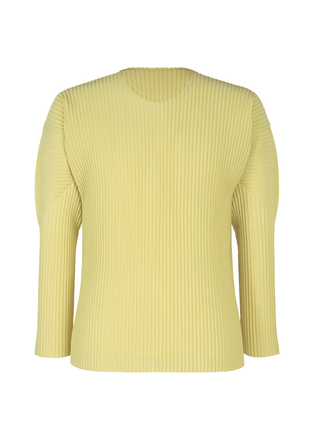 A product shot of the HOMME PLISSÉ ISSEY MIYAKE COLOR PLEATS 2 top in agave cream green (64).