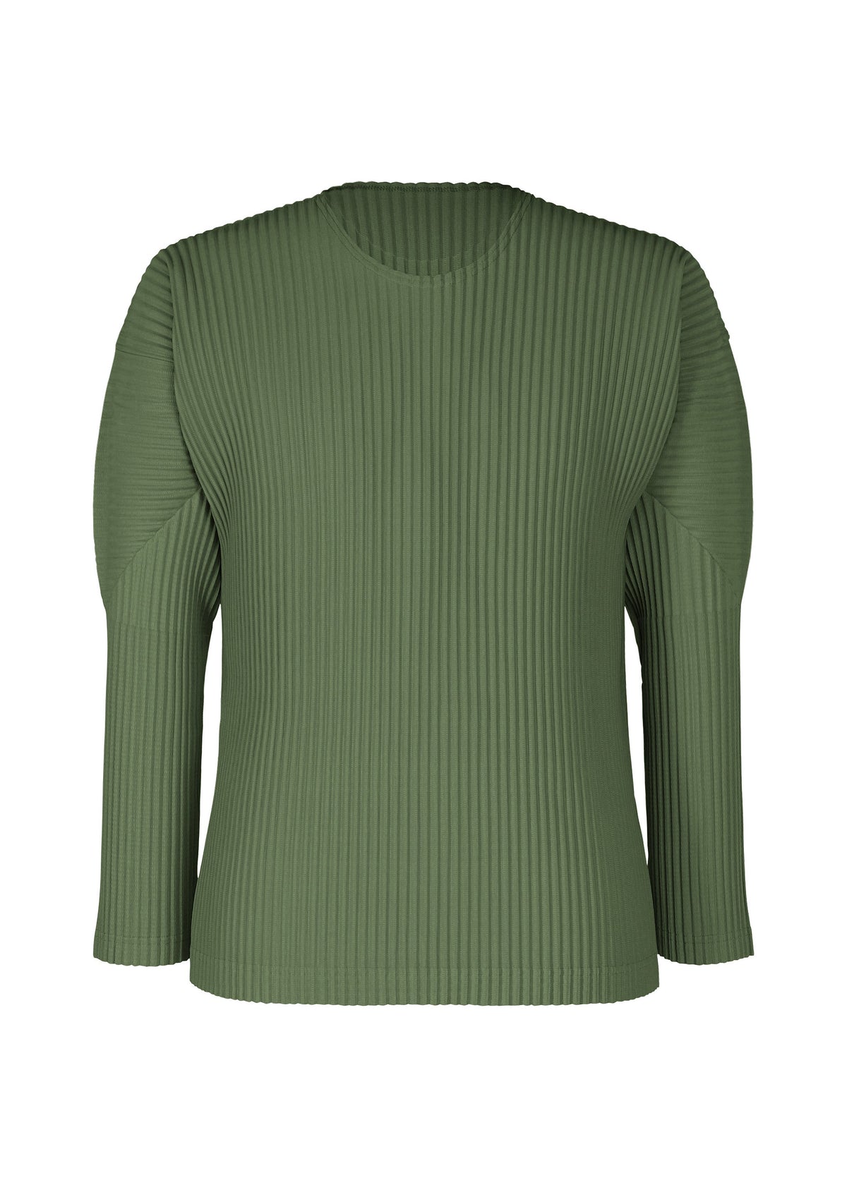 A product shot of the HOMME PLISSÉ ISSEY MIYAKE COLOR PLEATS 2 top in duomo door green (69).
