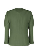 A product shot of the HOMME PLISSÉ ISSEY MIYAKE COLOR PLEATS 2 top in duomo door green (69).