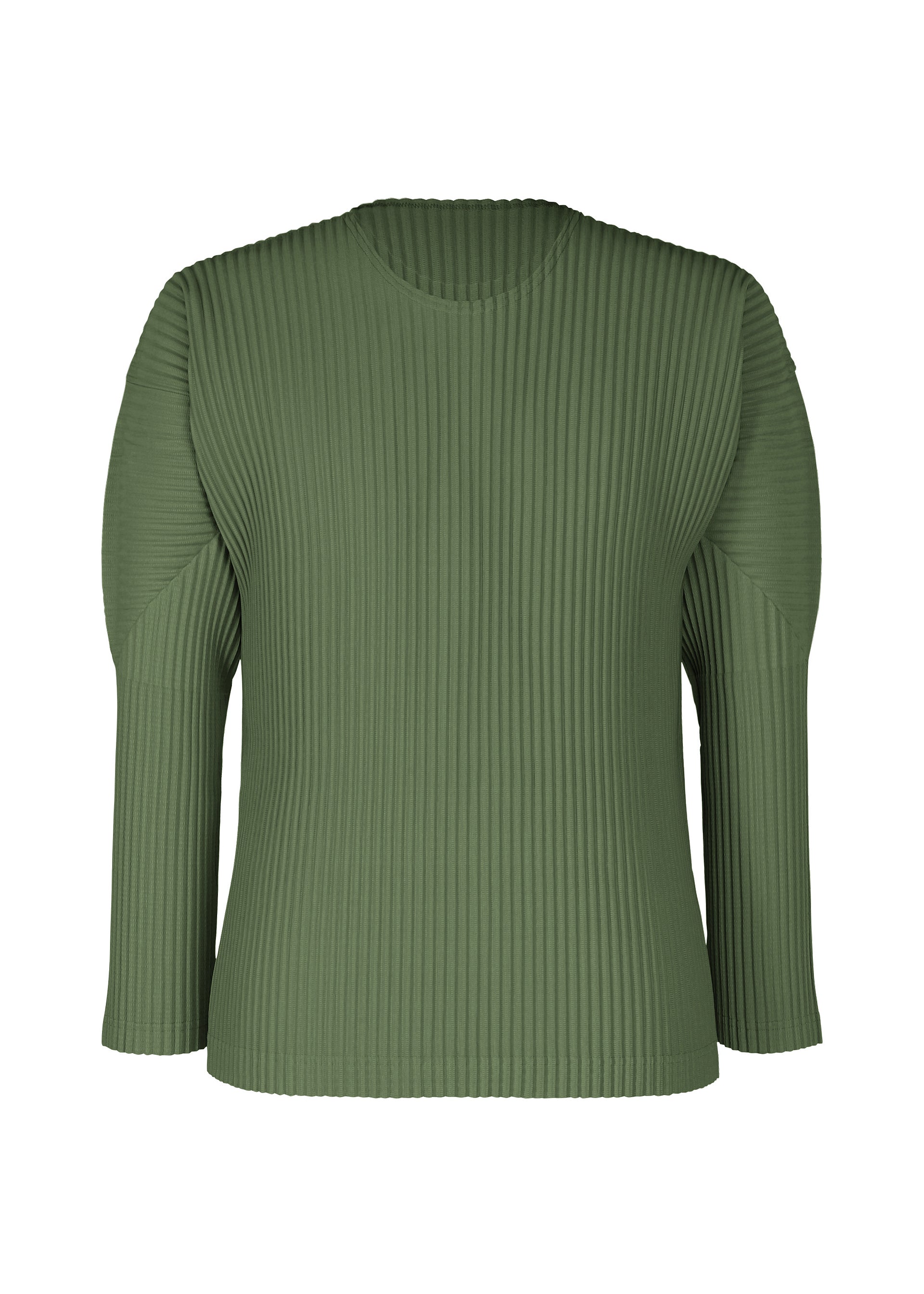 A product shot of the HOMME PLISSÉ ISSEY MIYAKE COLOR PLEATS 2 top in duomo door green (69).