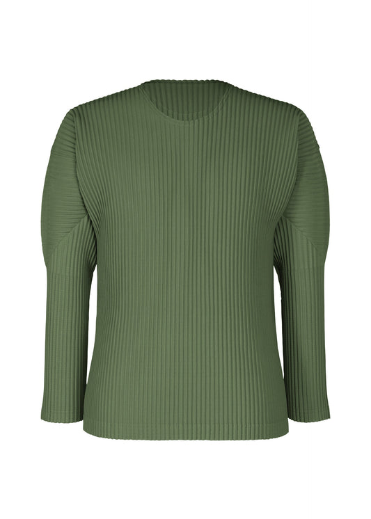 A product shot of the HOMME PLISSÉ ISSEY MIYAKE COLOR PLEATS 2 top in duomo door green (69).