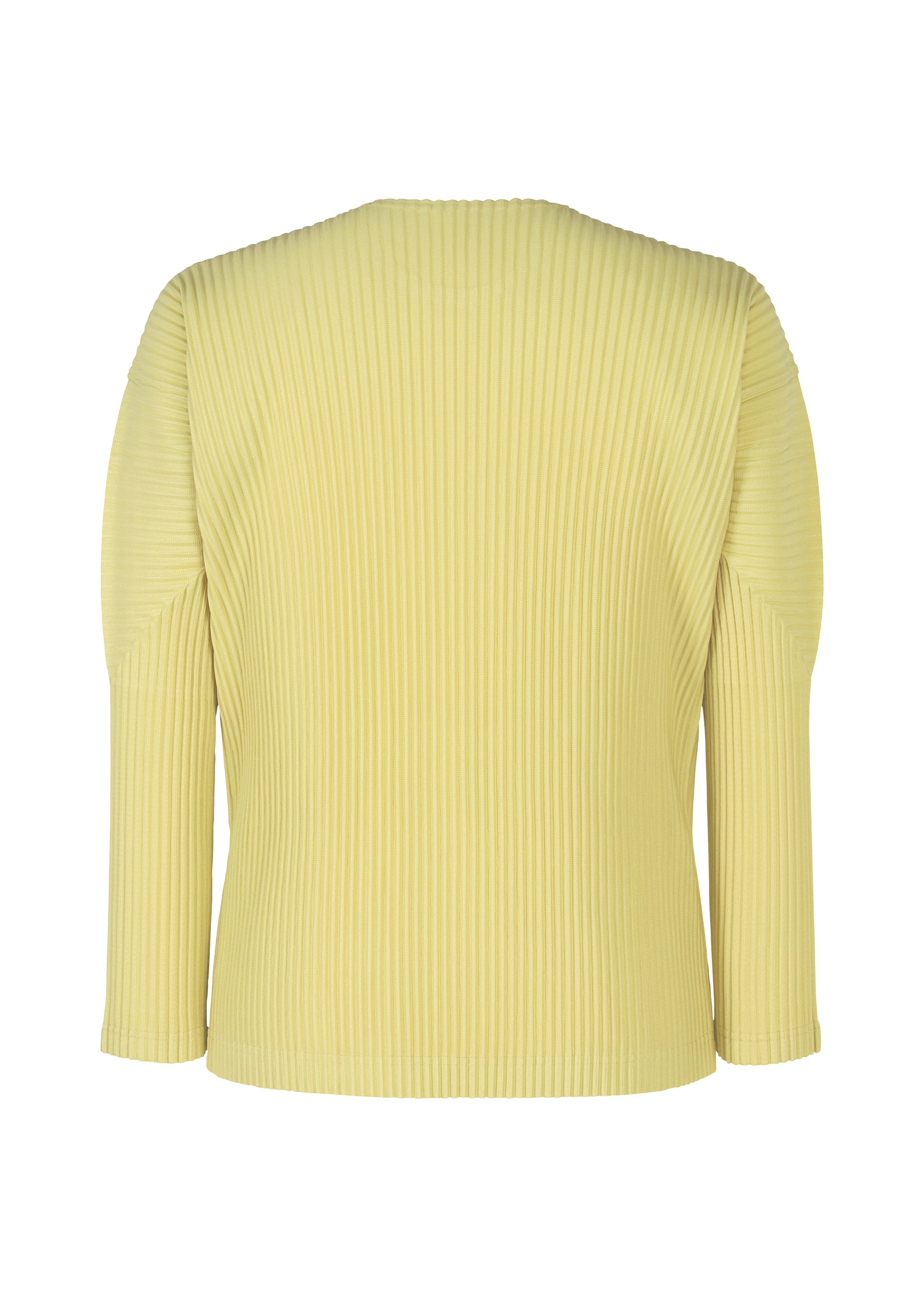 A detail shot of the HOMME PLISSÉ ISSEY MIYAKE COLOR PLEATS 2 top.