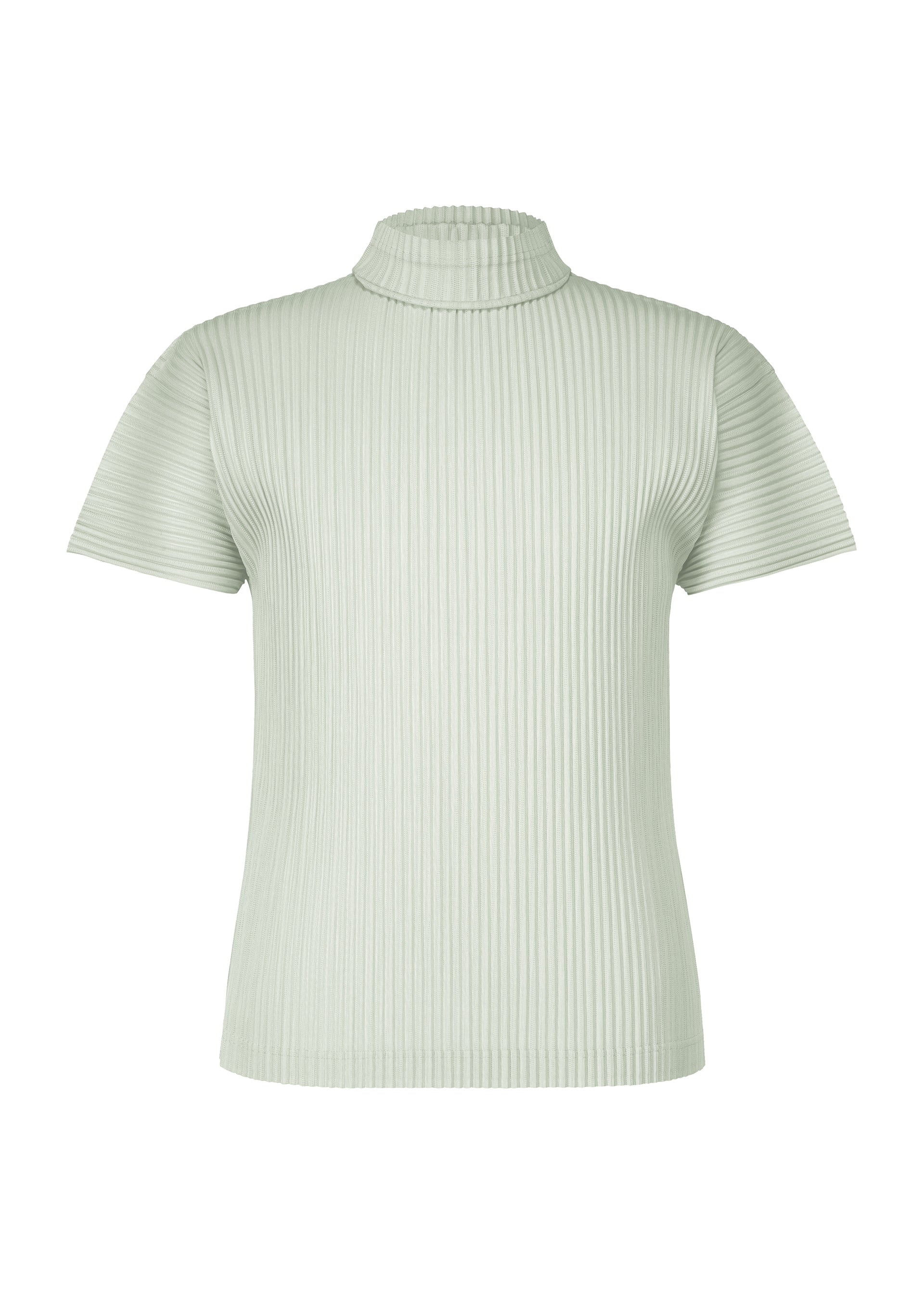 A product shot of the HOMME PLISSÉ ISSEY MIYAKE AGAVE MESH top in light gray.