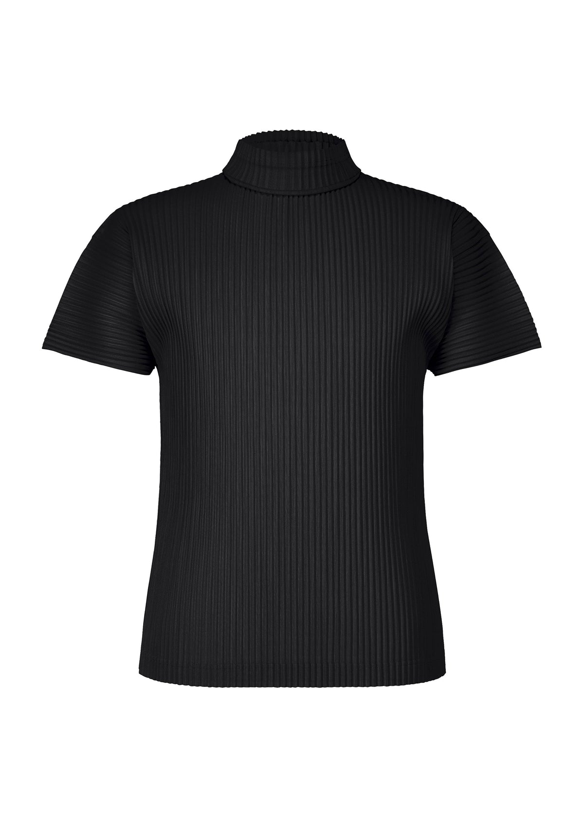 A product shot of the HOMME PLISSÉ ISSEY MIYAKE AGAVE MESH top in black.
