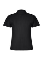 A product shot of the HOMME PLISSÉ ISSEY MIYAKE AGAVE MESH top in black.
