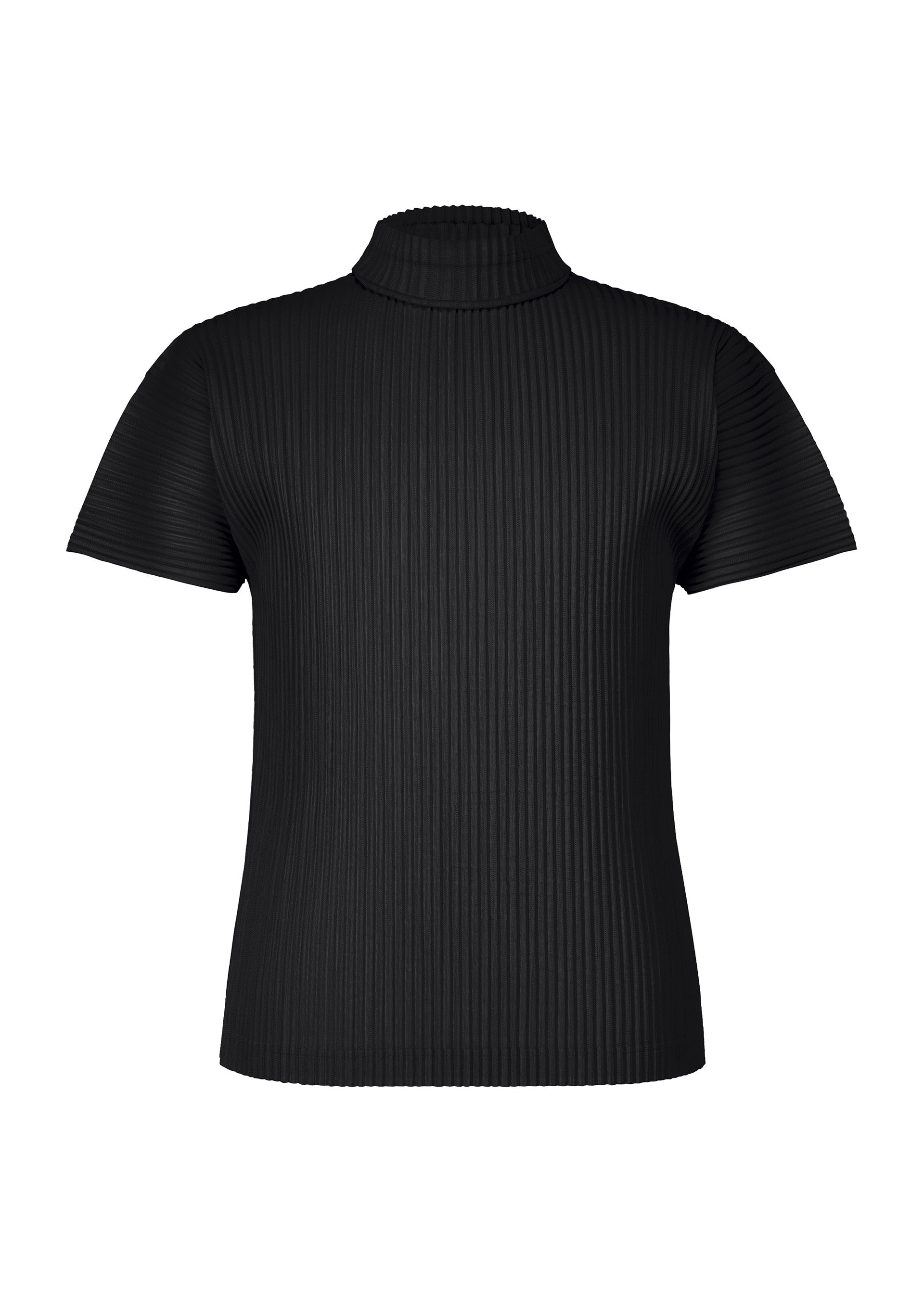 A product shot of the HOMME PLISSÉ ISSEY MIYAKE AGAVE MESH top in black.