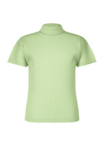 A product shot of the HOMME PLISSÉ ISSEY MIYAKE AGAVE MESH top in green.