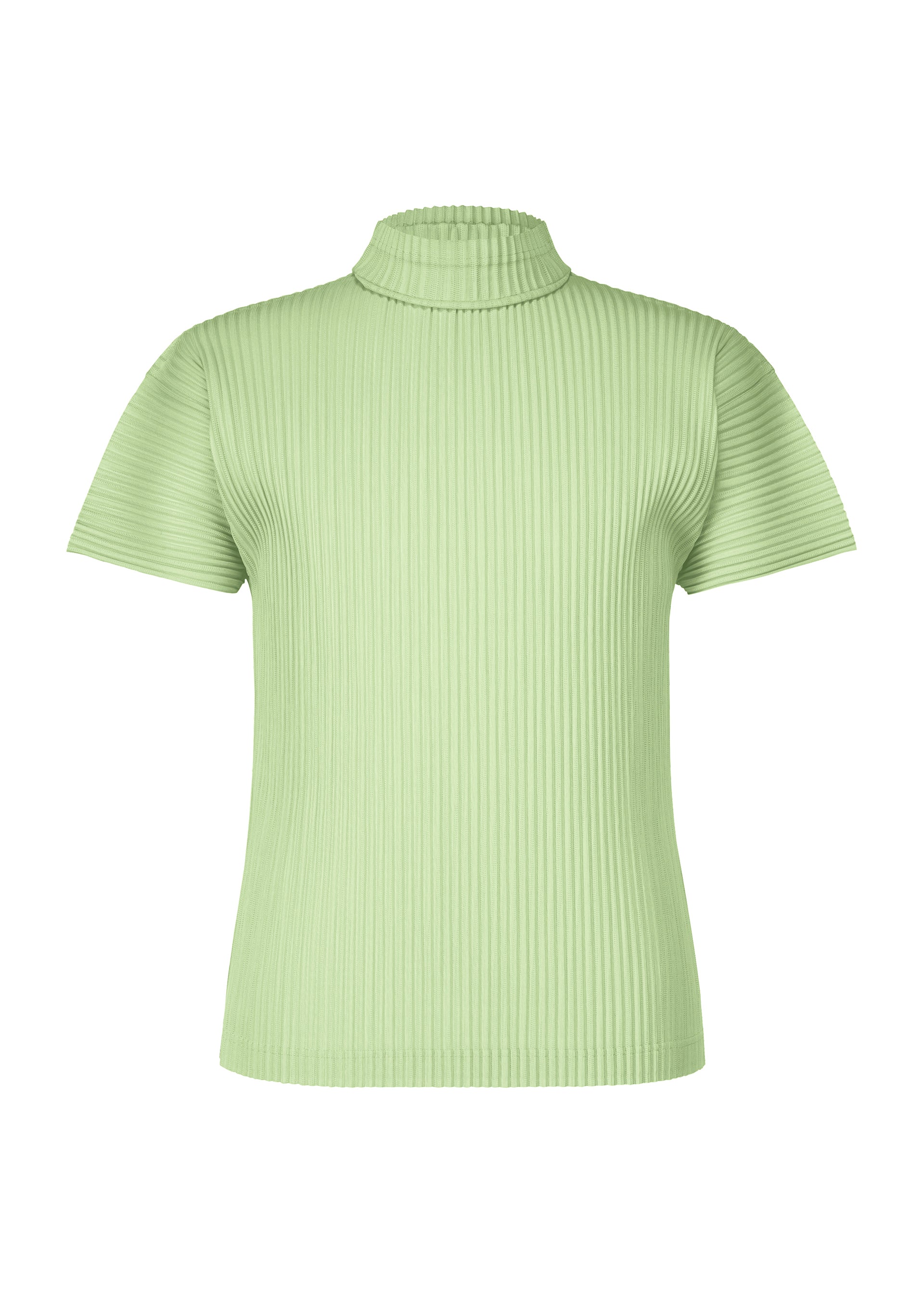 A product shot of the HOMME PLISSÉ ISSEY MIYAKE AGAVE MESH top in green.