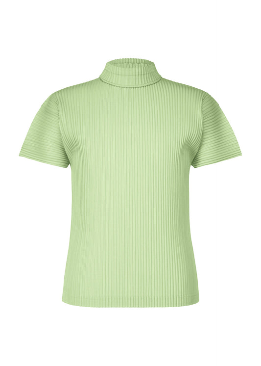 A product shot of the HOMME PLISSÉ ISSEY MIYAKE AGAVE MESH top in green.