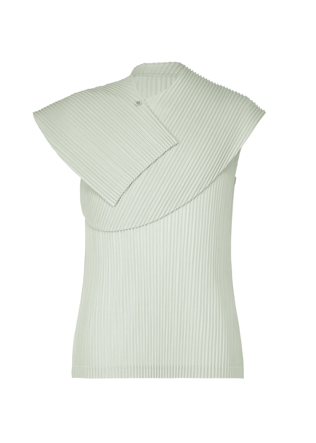A product shot of the HOMME PLISSÉ ISSEY MIYAKE AGAVE MESH top in light gray.