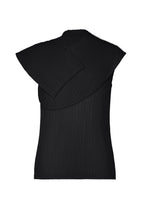 A product shot of the HOMME PLISSÉ ISSEY MIYAKE AGAVE MESH top in black.
