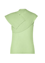 A product shot of the HOMME PLISSÉ ISSEY MIYAKE AGAVE MESH top in green.