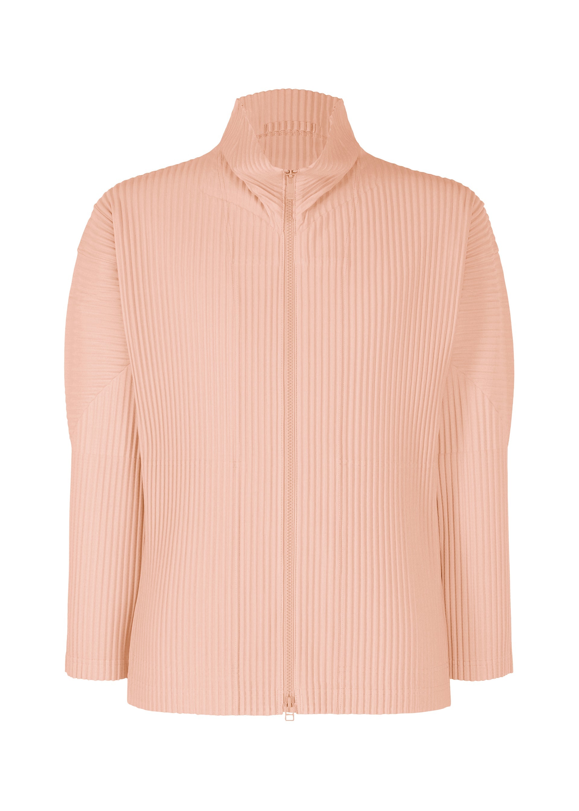 A product shot of the HOMME PLISSÉ ISSEY MIYAKE COLOR PLEATS 2 jacket in natural wine red (25).