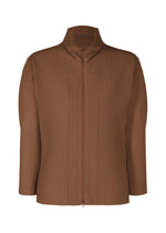 A product shot of the HOMME PLISSÉ ISSEY MIYAKE COLOR PLEATS 2 jacket in anchor brown (48).