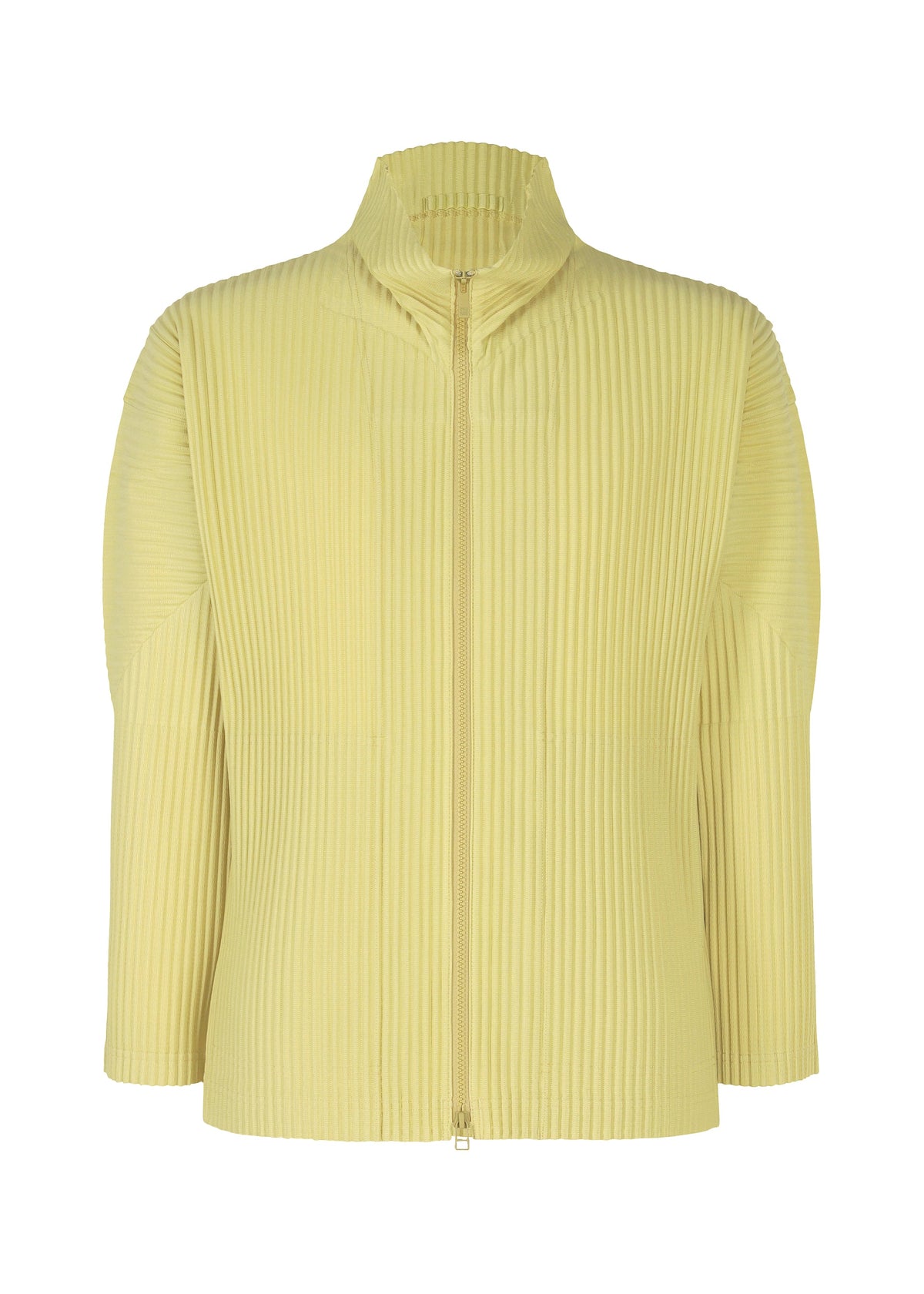 A product shot of the HOMME PLISSÉ ISSEY MIYAKE COLOR PLEATS 2 jacket in agave cream green (64).