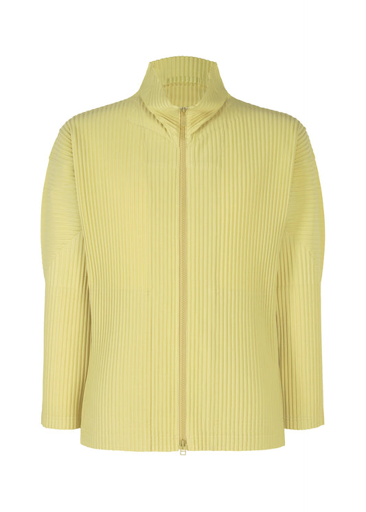 A product shot of the HOMME PLISSÉ ISSEY MIYAKE COLOR PLEATS 2 jacket in agave cream green (64).