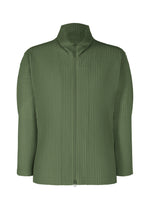 A product shot of the HOMME PLISSÉ ISSEY MIYAKE COLOR PLEATS 2 jacket in duomo door green (69).