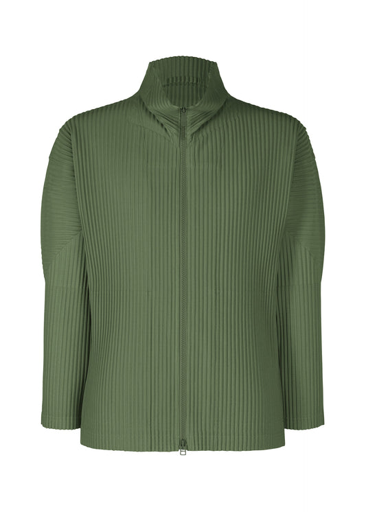 A product shot of the HOMME PLISSÉ ISSEY MIYAKE COLOR PLEATS 2 jacket in duomo door green (69).