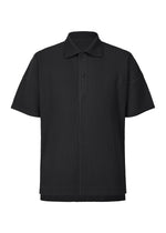 A product shot of the HOMME PLISSÉ ISSEY MIYAKE MONTHLY COLORS : JUNE shirt in black.