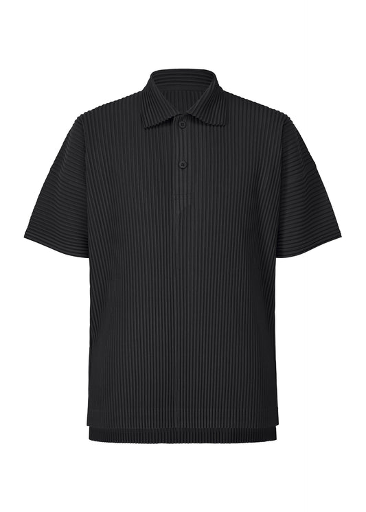 A product shot of the HOMME PLISSÉ ISSEY MIYAKE MONTHLY COLORS : JUNE shirt in black.