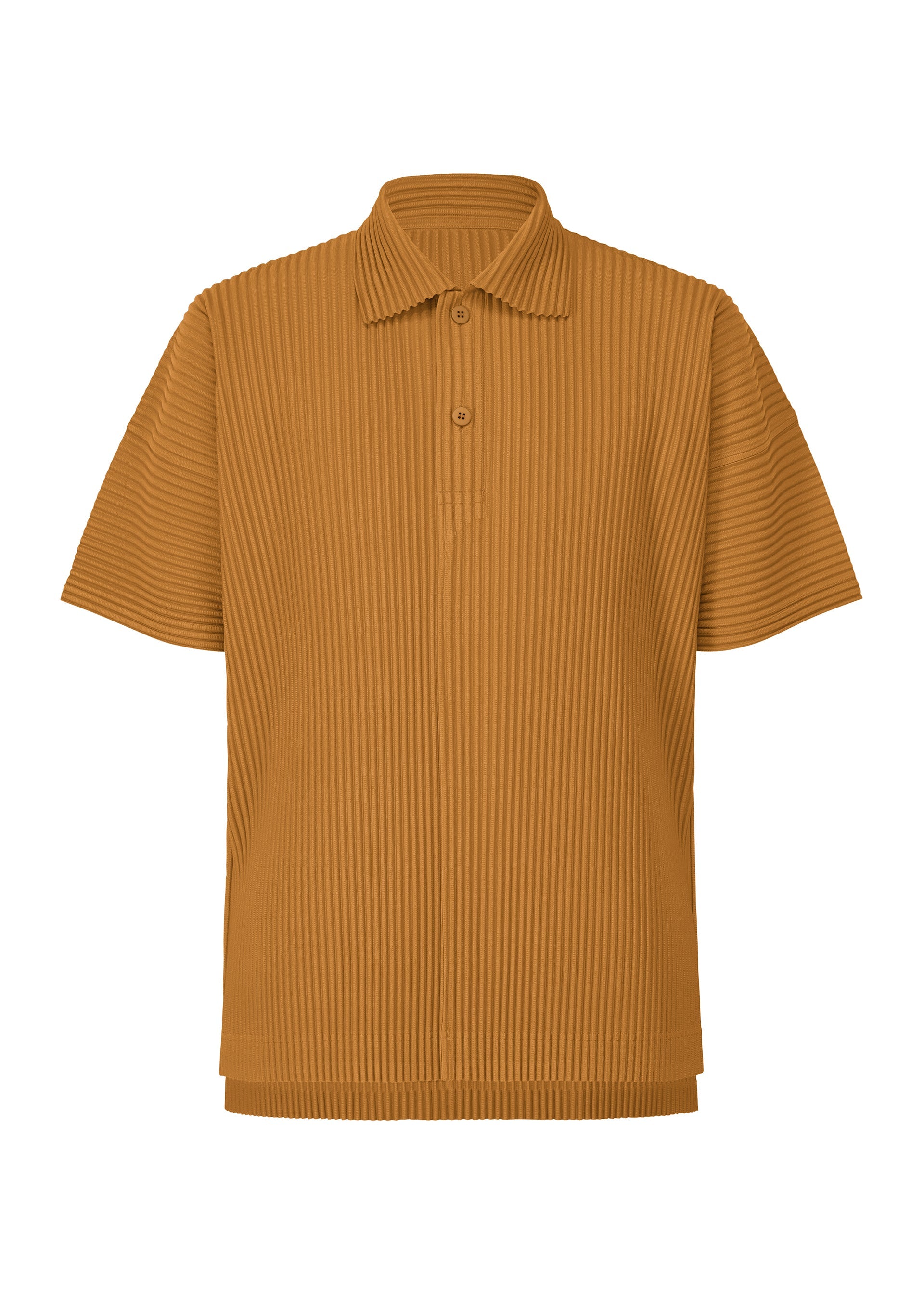 A product shot of the HOMME PLISSÉ ISSEY MIYAKE MONTHLY COLORS : JUNE shirt in venice boat brown.