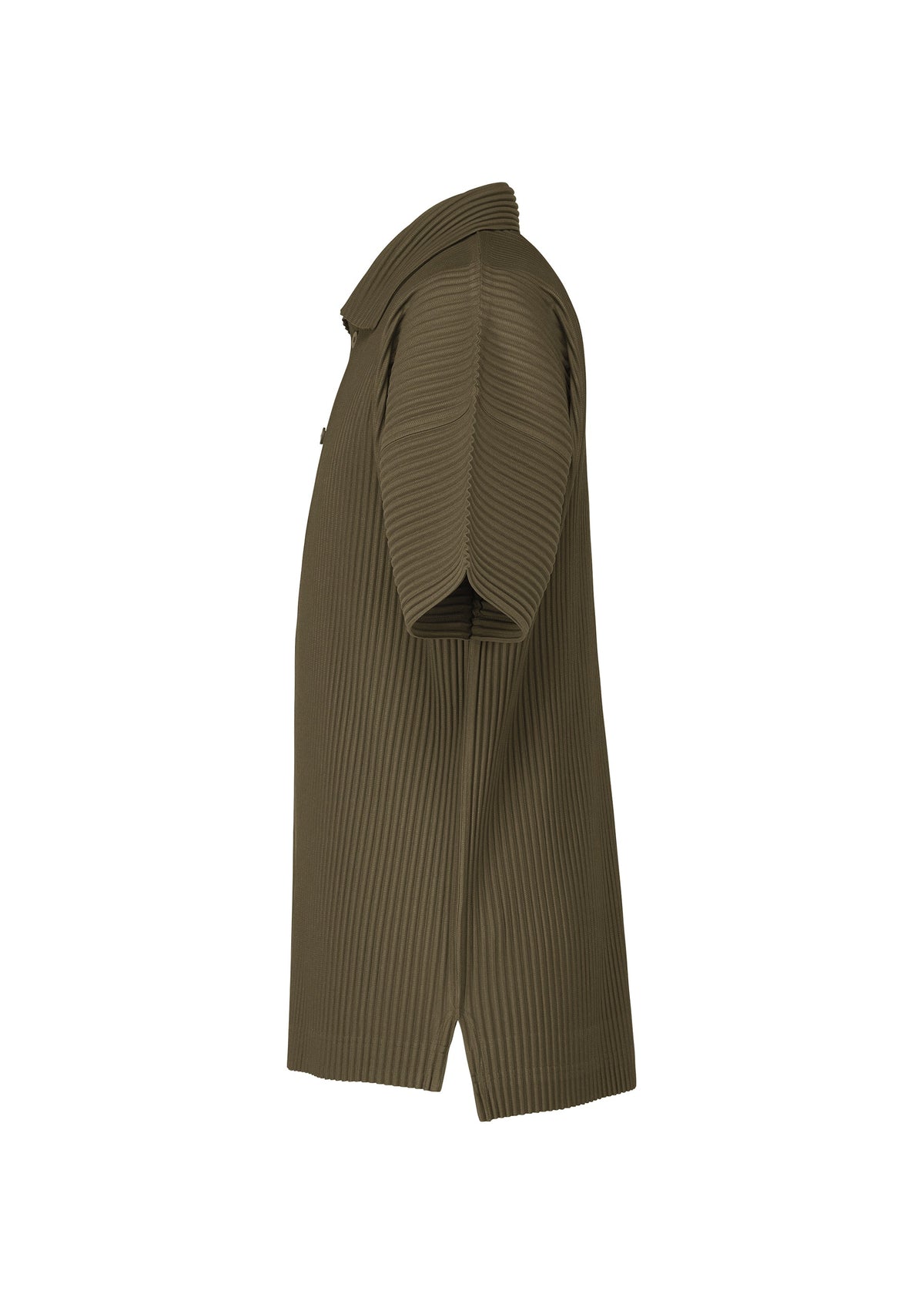 A detail shot of the HOMME PLISSÉ ISSEY MIYAKE MONTHLY COLORS : JUNE shirt.