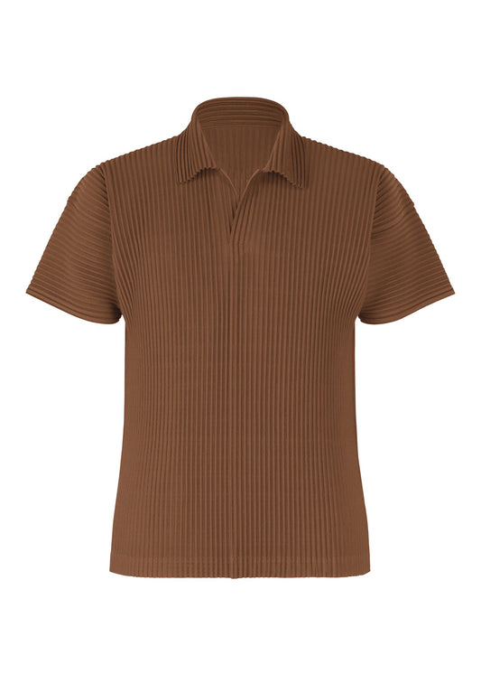 A product shot of the HOMME PLISSÉ ISSEY MIYAKE COLOR PLEATS 2 shirt in anchor brown (48).