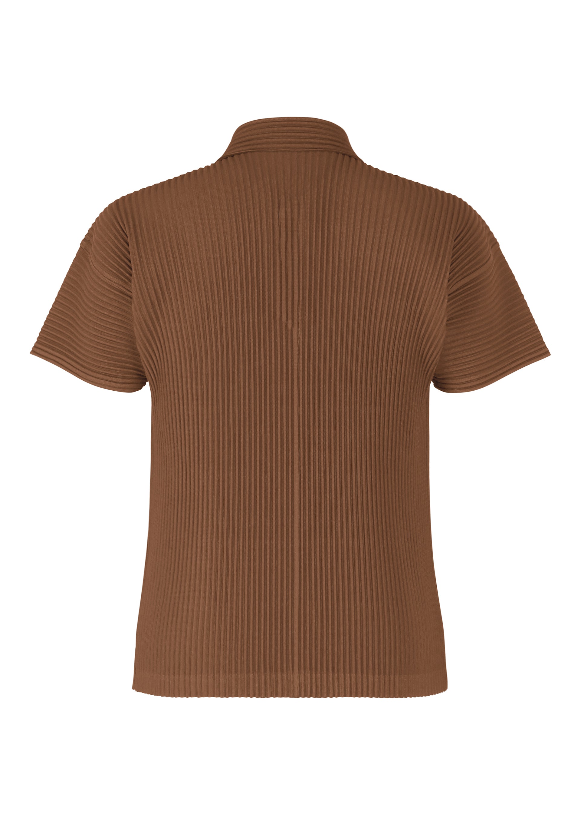 A detail shot of the HOMME PLISSÉ ISSEY MIYAKE COLOR PLEATS 2 shirt.