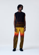A model wears the HOMME PLISSÉ ISSEY MIYAKE BRUSH CLOSE UP KNIT vest.