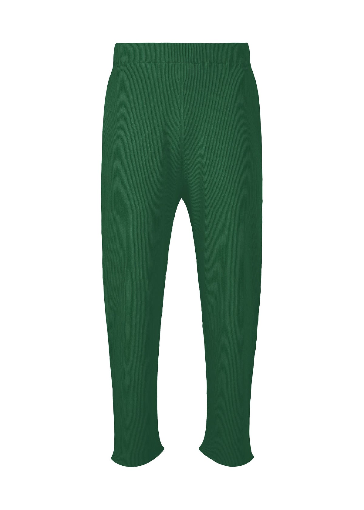 A product shot of the HOMME PLISSÉ ISSEY MIYAKE BASIC KNIT clothing in green (62).