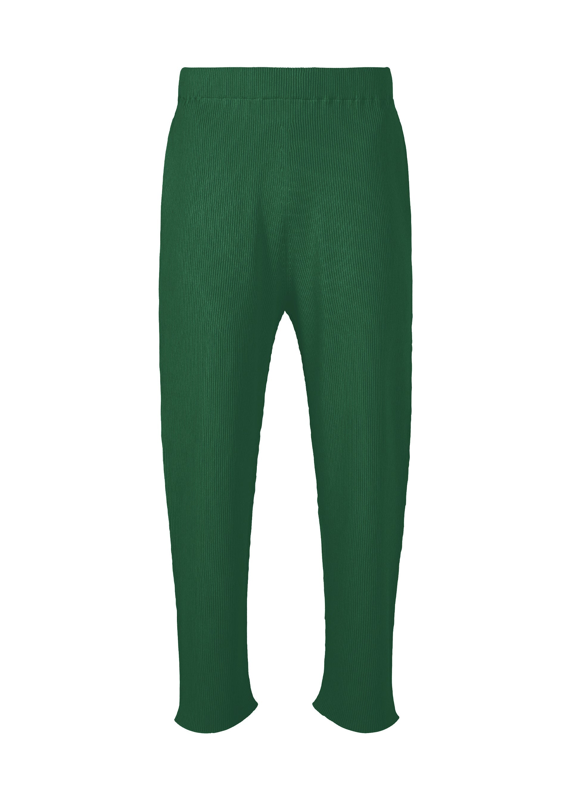 A product shot of the HOMME PLISSÉ ISSEY MIYAKE BASIC KNIT clothing in green (62).