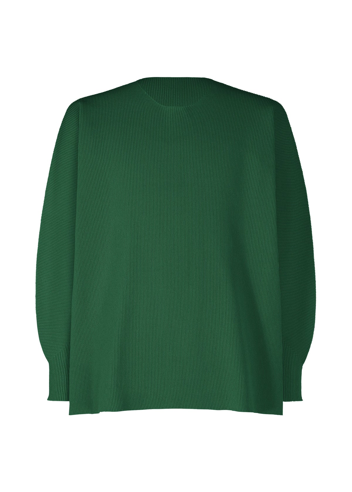 A product shot of the HOMME PLISSÉ ISSEY MIYAKE BASIC KNIT clothing in green (62).