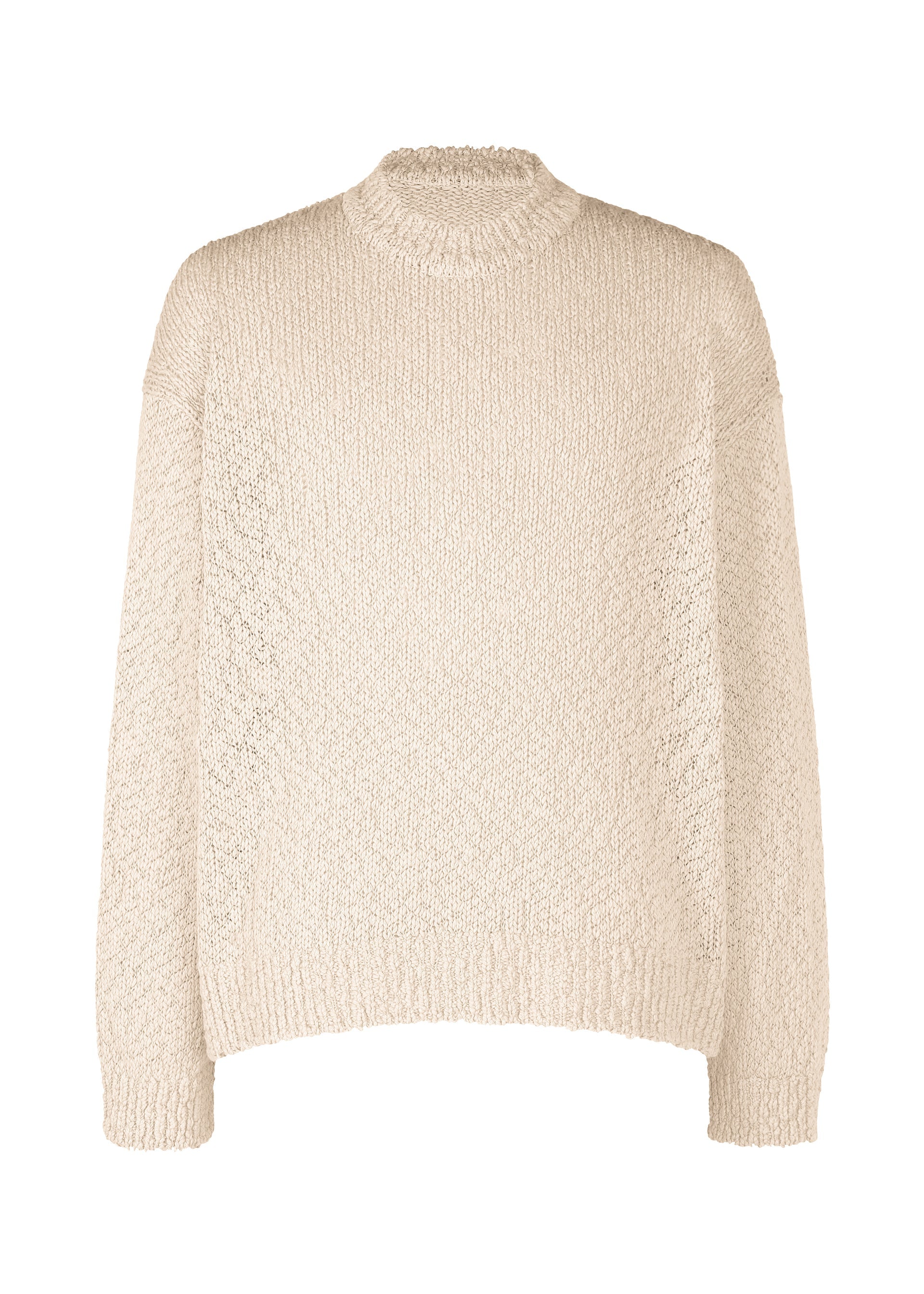 A product shot of the HOMME PLISSÉ ISSEY MIYAKE RISOTTO KNIT top in beige (40).