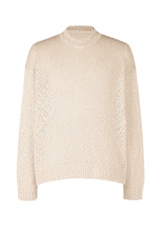 A product shot of the HOMME PLISSÉ ISSEY MIYAKE RISOTTO KNIT top in beige (40).