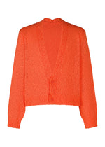 A product shot of the HOMME PLISSÉ ISSEY MIYAKE RISOTTO KNIT cardigan in orange (32).