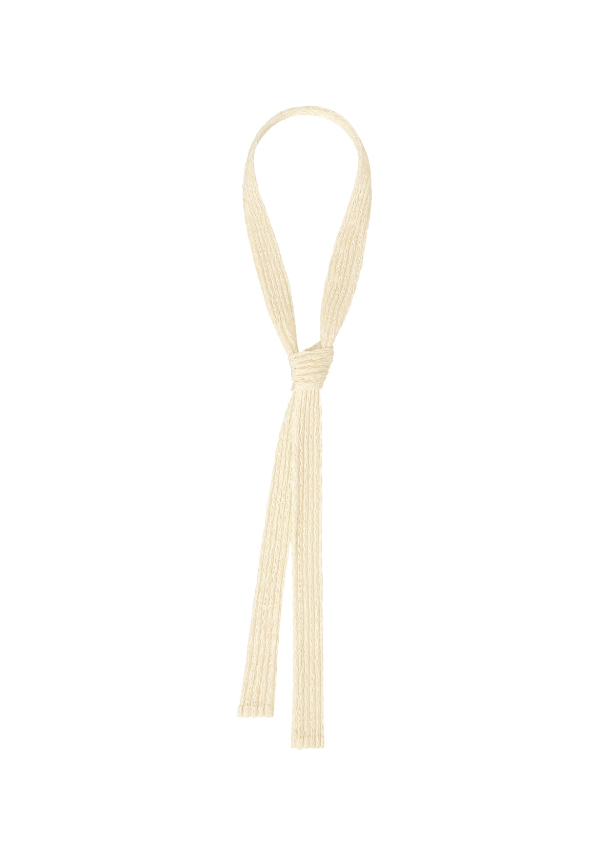 A product shot of the HOMME PLISSÉ ISSEY MIYAKE MESH PLEATS TIE tie in white.