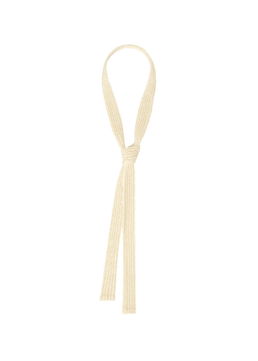 A product shot of the HOMME PLISSÉ ISSEY MIYAKE MESH PLEATS TIE tie in white.