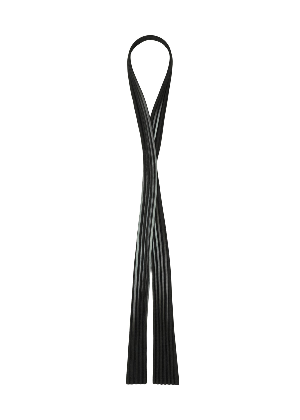 A detail shot of the HOMME PLISSÉ ISSEY MIYAKE IN THE SHADOW PLEATS TIE tie.
