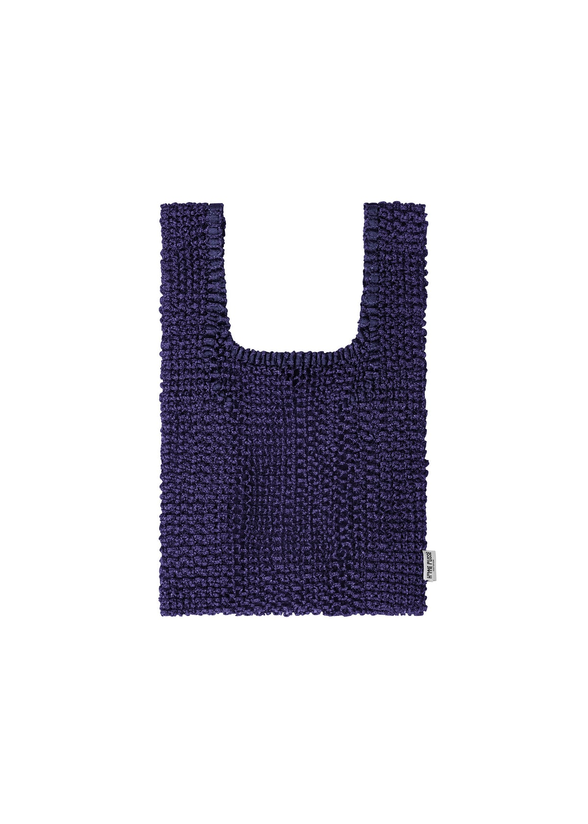 A product shot of the HOMME PLISSÉ ISSEY MIYAKE MESH PLEATS BAG tote in blue.