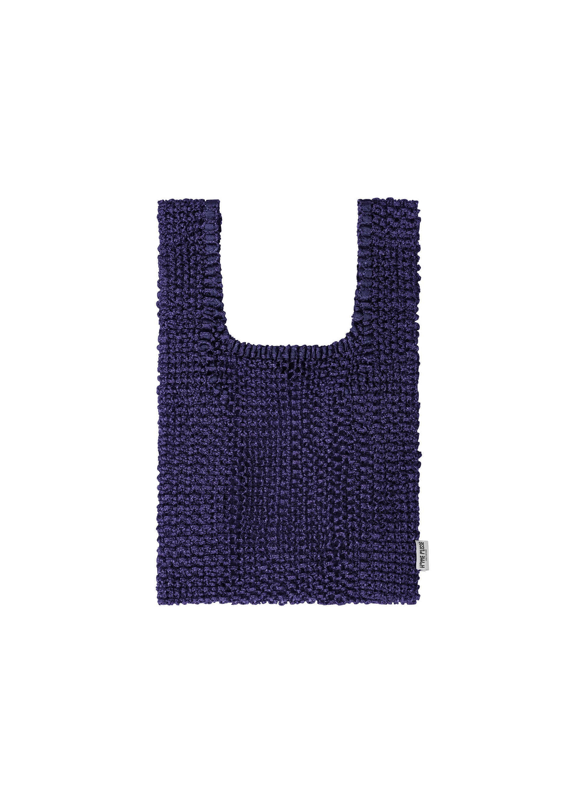 A product shot of the HOMME PLISSÉ ISSEY MIYAKE MESH PLEATS BAG tote in blue.