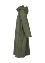 A detail shot of the HOMME PLISSÉ ISSEY MIYAKE SLIT COAT coat.