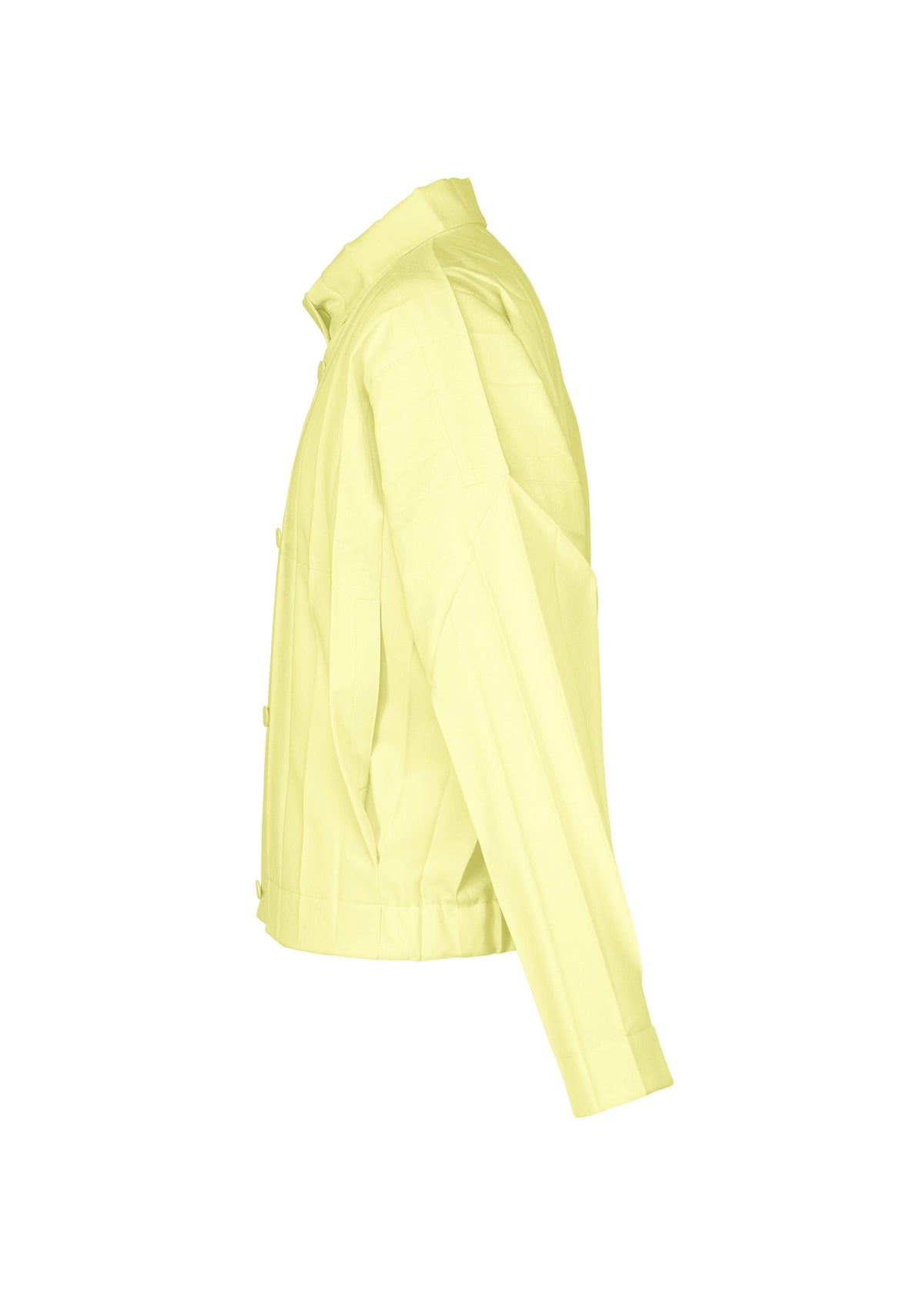 A detail shot of the HOMME PLISSÉ ISSEY MIYAKE EDGE ENSEMBLE jacket.