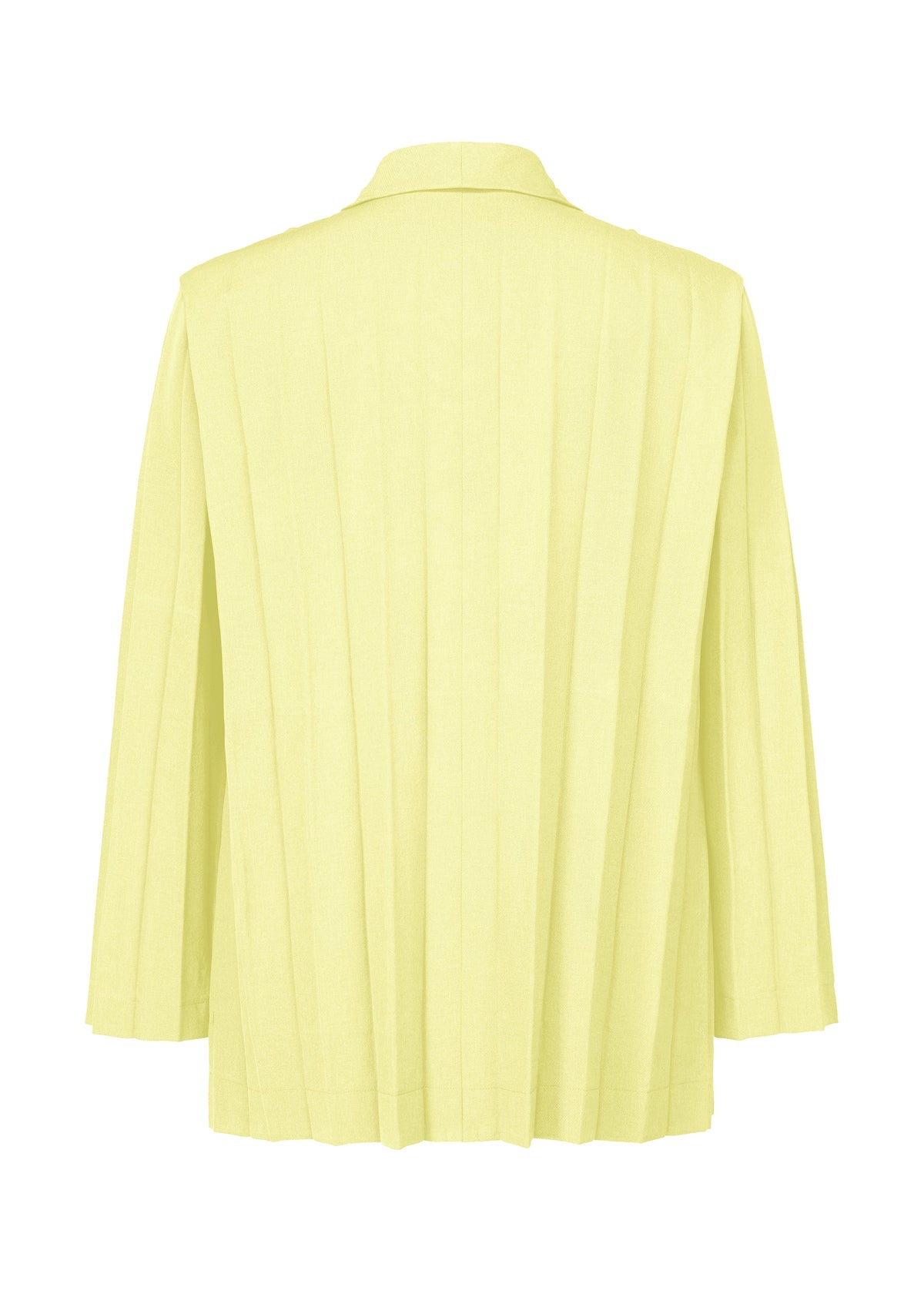 A detail shot of the HOMME PLISSÉ ISSEY MIYAKE EDGE ENSEMBLE jacket.