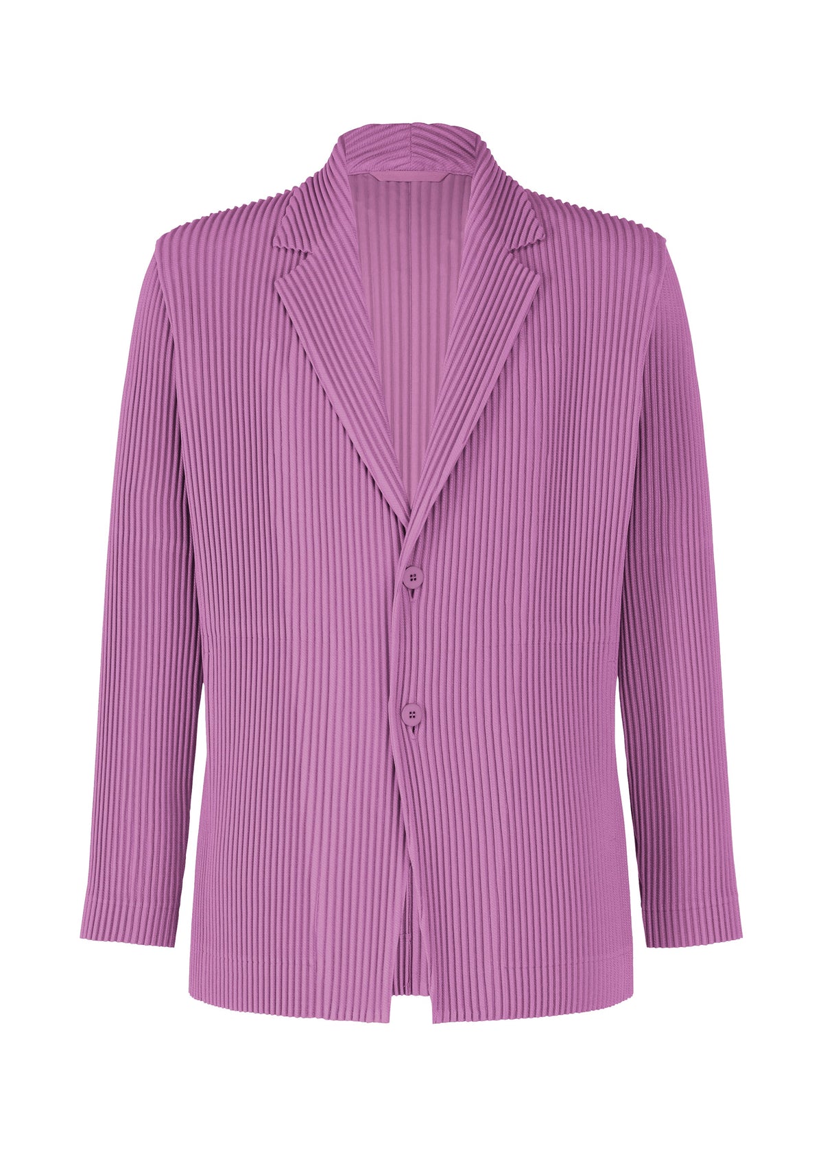 A product shot of the HOMME PLISSÉ ISSEY MIYAKE KERSEY PLEATS jacket in purple.