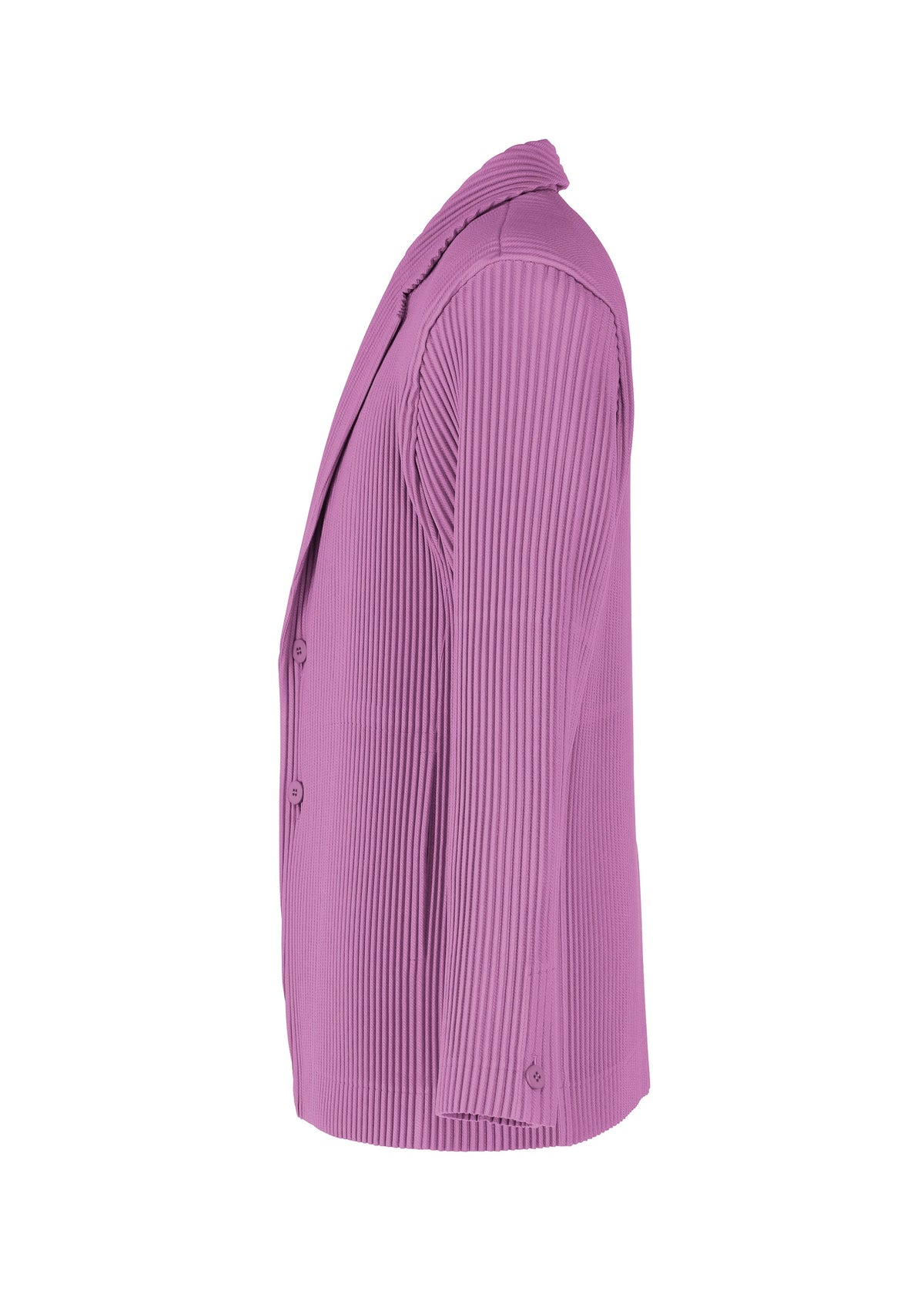 A detail shot of the HOMME PLISSÉ ISSEY MIYAKE KERSEY PLEATS jacket.