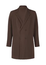 A product shot of the HOMME PLISSÉ ISSEY MIYAKE KERSEY PLEATS jacket in brown.