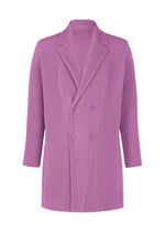 A product shot of the HOMME PLISSÉ ISSEY MIYAKE KERSEY PLEATS jacket in purple.